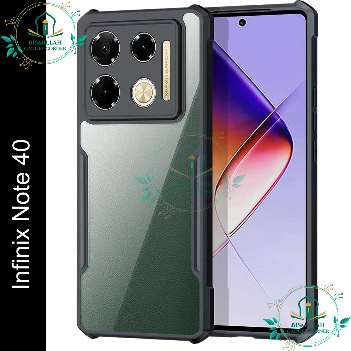 Xundd Back Cover for Infinix Note 40 Transparent Hybrid Hard PC Back Bumper