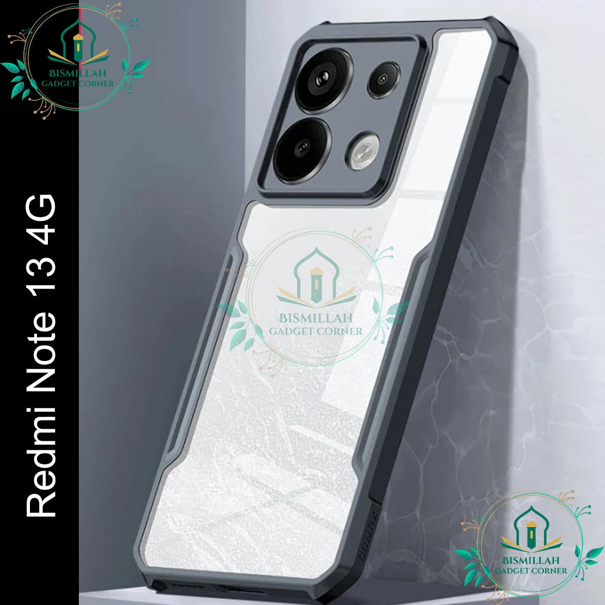 Xundd Back Cover for Xiaomi Redmi Note 13 4G Transparent Hybrid Hard PC Back Bumper