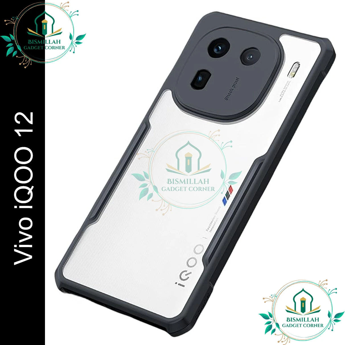 Xundd Back Cover for Vivo iQOO 12 5G  Transparent Hybrid Hard PC Back Bumper