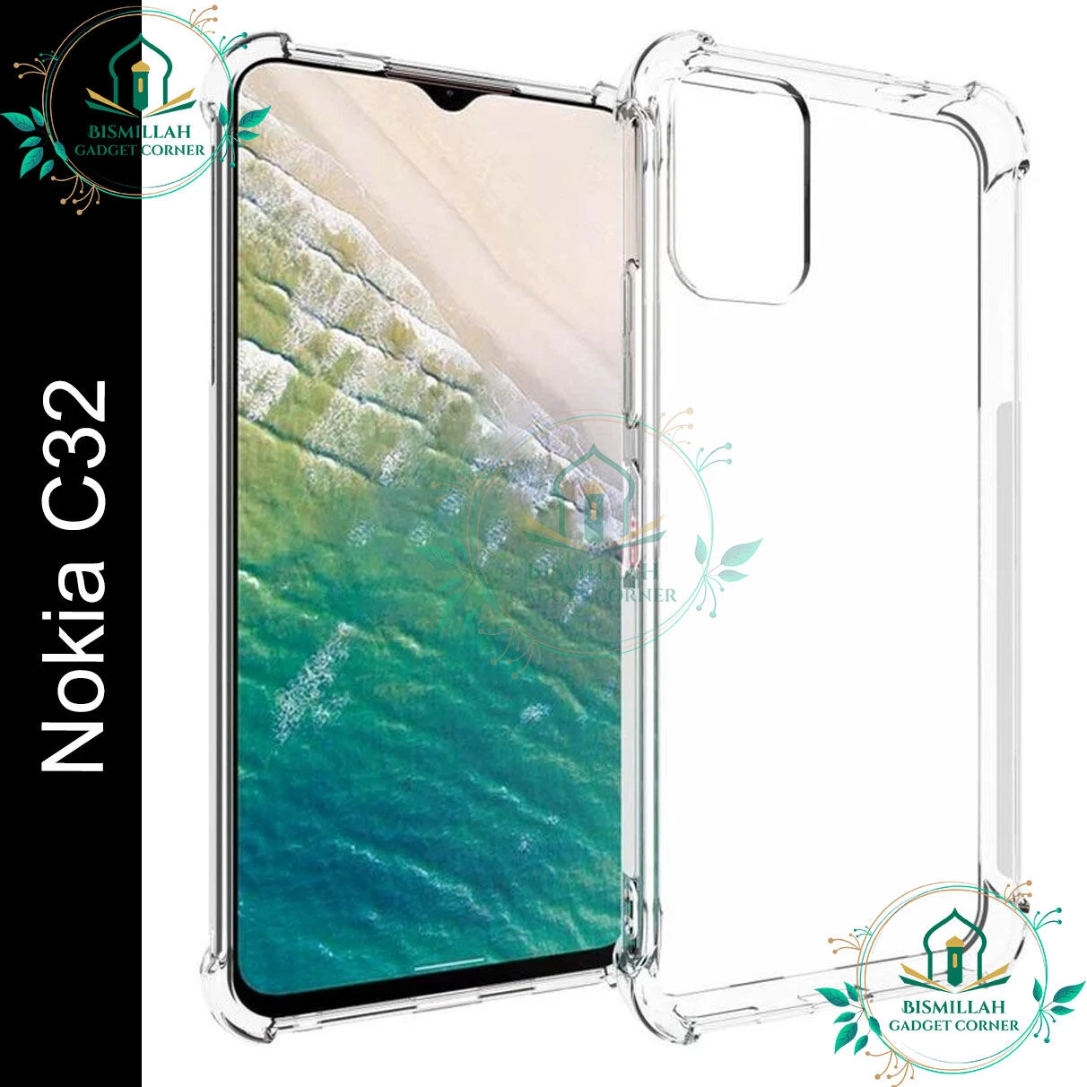 Transparent back cover For Nokia C32 Luxury transparent Protect Back Cover Soft Case