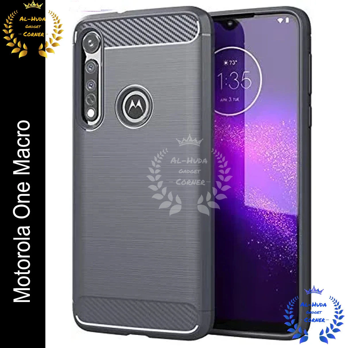 Spigen cover For Motorola One Macro Carbon Fiber Back cover Soft Slim Fashion Non-Slip Protective Carbon Fiber Phone Case