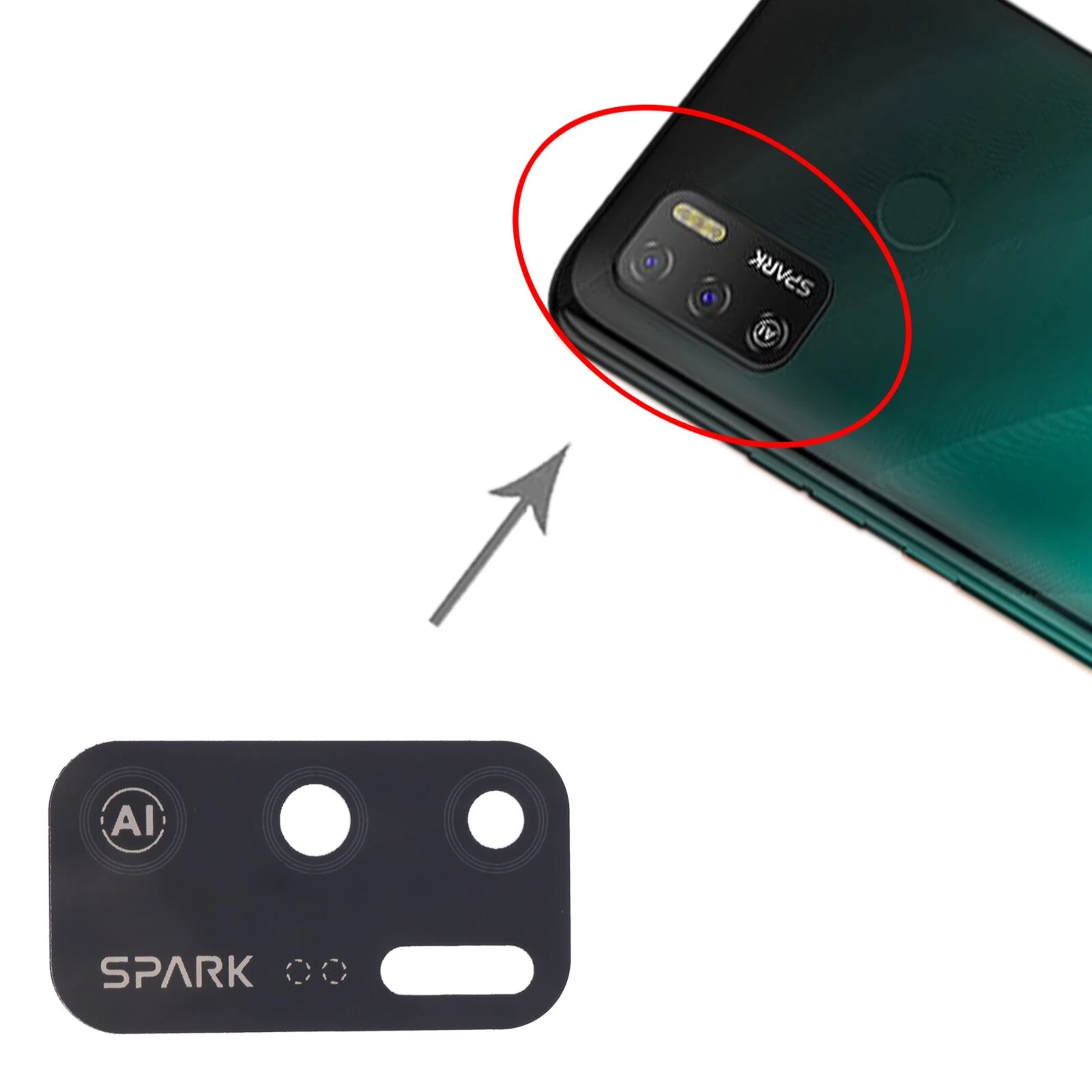 For Tecno Spark 5 Air main camera glass Rear Facing Camera Glass Lens Replacement