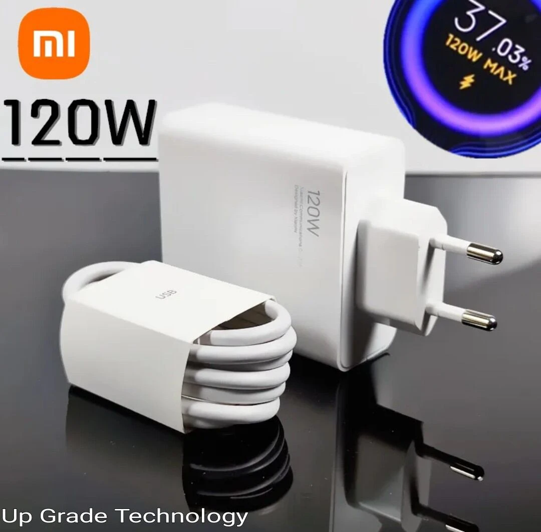 Xiaomi 120W Charger Fast Charger Quick Charging Power Adapter With Mi Type-C Cable For Xiaomi 10 11 Ultra Black Shark 4 Redmi Note 9 10 pro
