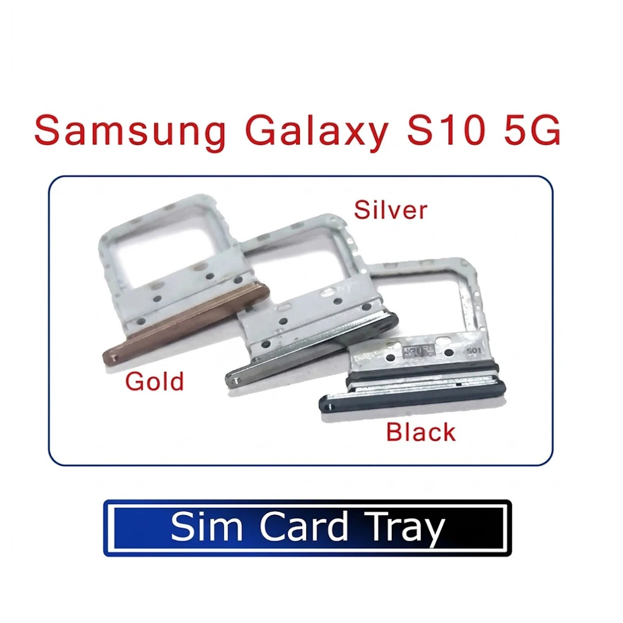 For Samsung Galaxy S10 5G Sim Tray / Sim Slot /SD Card Tray /Holder Card compatible Replacement Parts