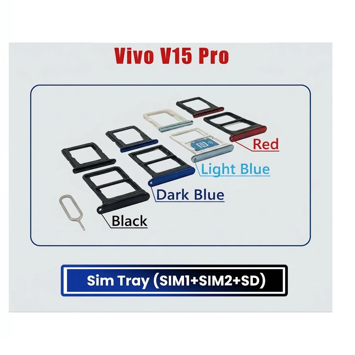 For Vivo V15 Pro Sim Tray / Sim Slot /SD Card Tray /Holder Card compatible Replacement Parts