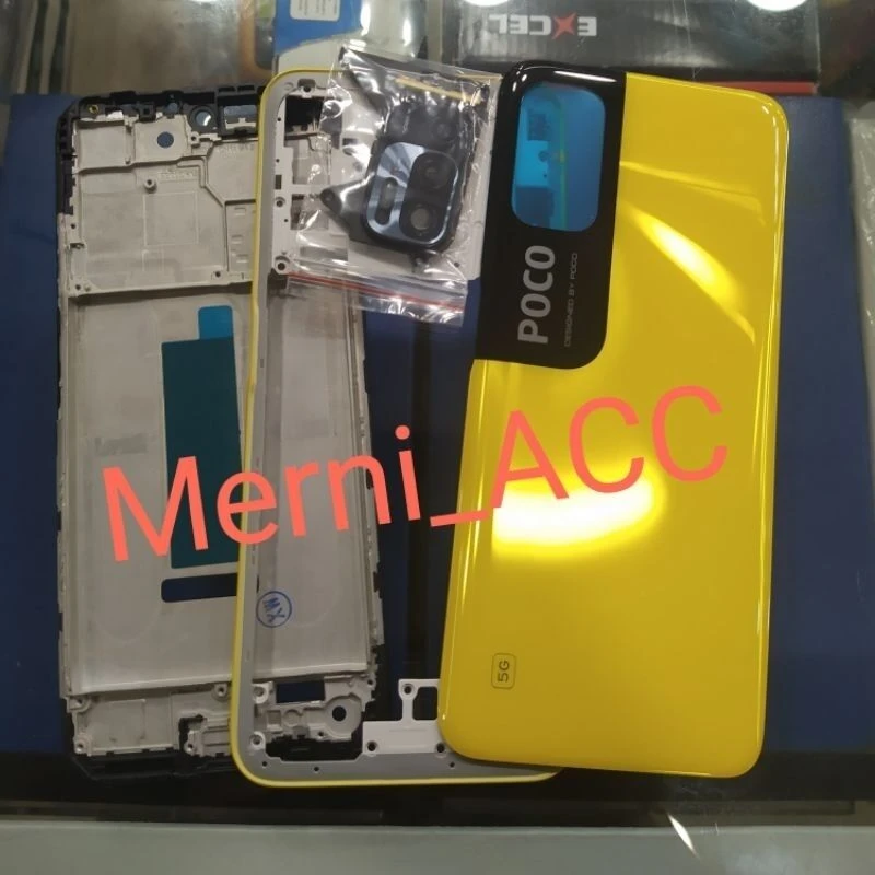 poco m3 pro 5g Full Body Housing / Middle Frame Chassis with Back Panel