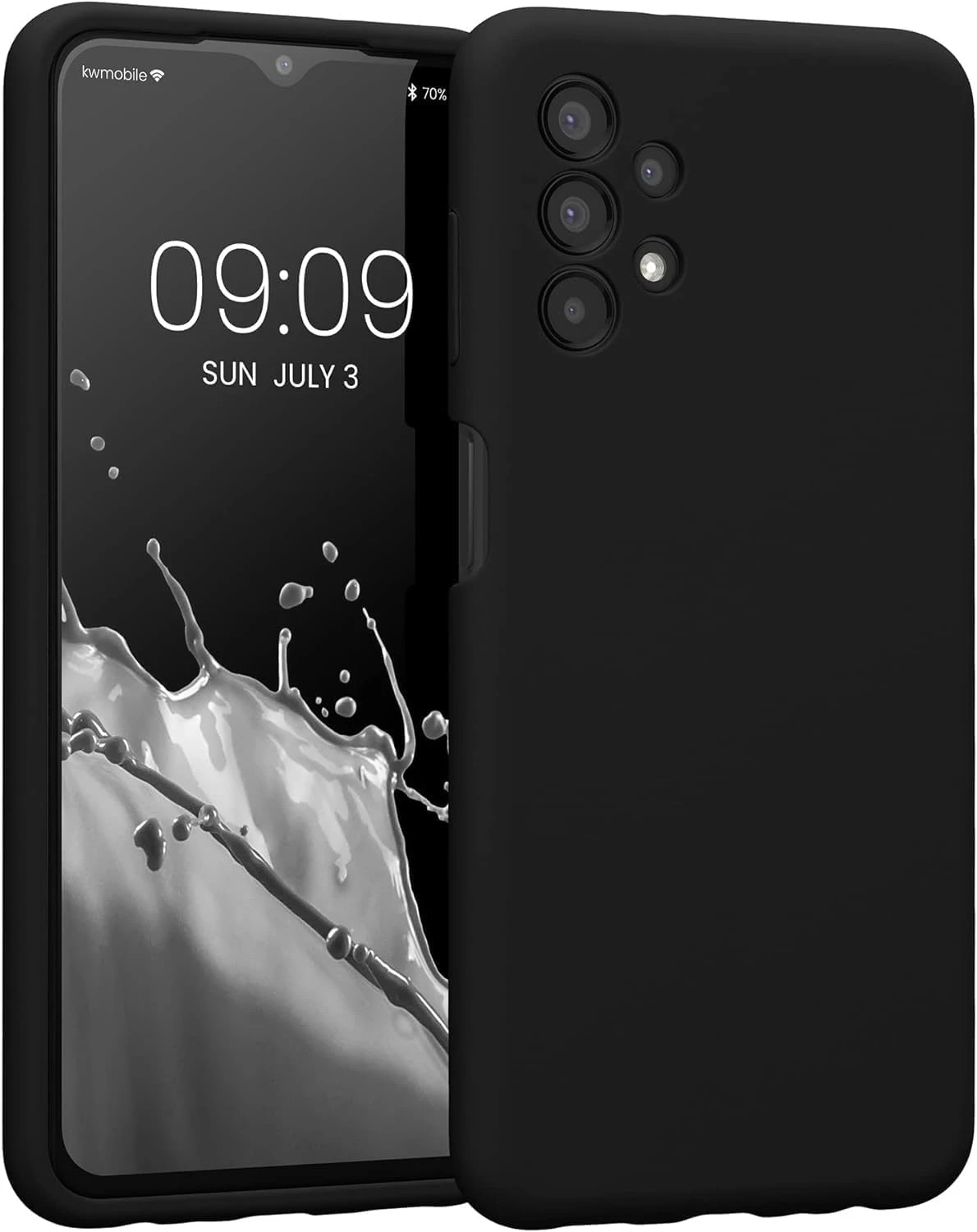 Silicone Soft Back Cover Case for Samsung Galaxy A13 4G (Silicone Black)