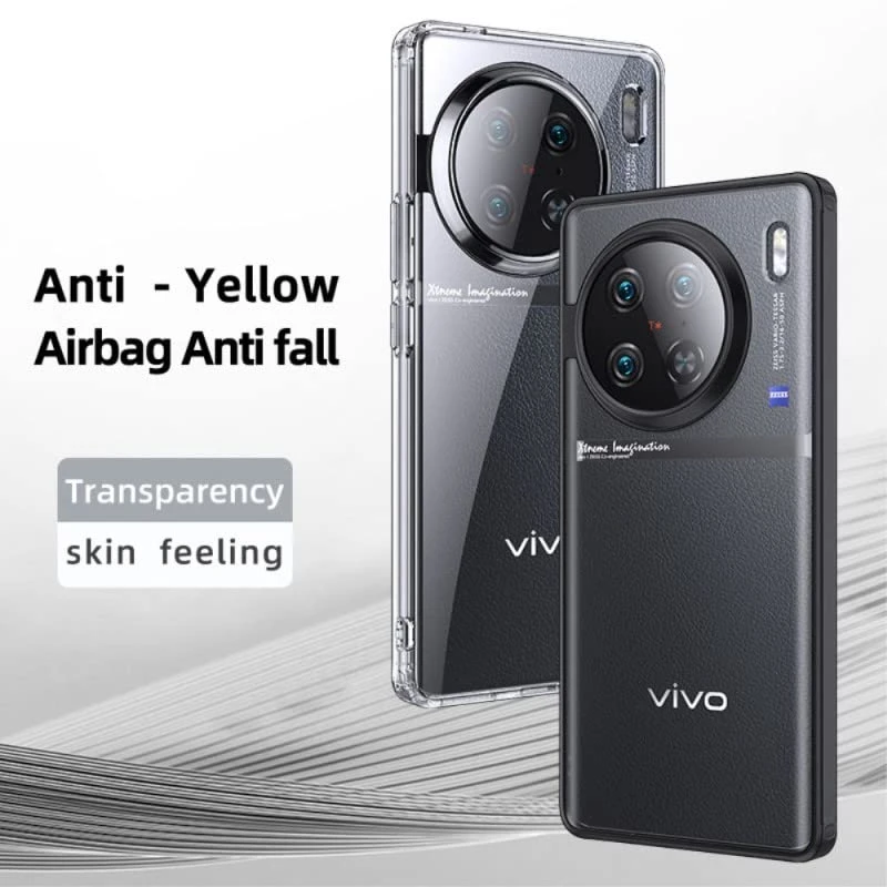 Anti Yellow Clear Back Cover Case Vivo X90 (TPU case | Raised Edges for Full Camera Protection | Anti-yellow Clear)