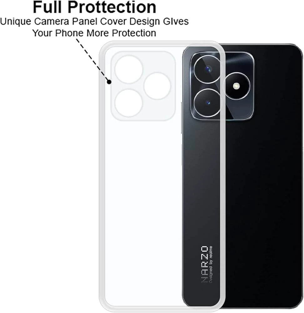 Anti Yellow Clear Back Cover Case REALME 53 (TPU case | Raised Edges for Full Camera Protection | Anti-yellow Clear)