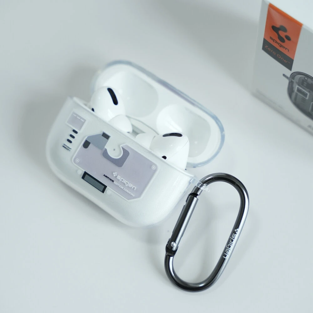 Spigen Zero One Transparent TPU Silicone Soft Case for AirPods Pro 2nd Generation Case(2024) Protective Case Cover with Metal