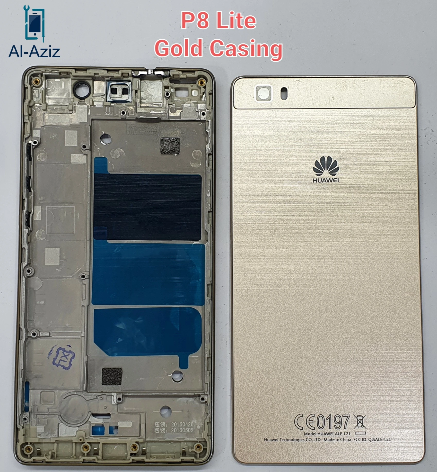 Huawei P8 Lite Complete Housing Casing Body Back Rear Battery Door Cover Lcd Frame Ring Replacement