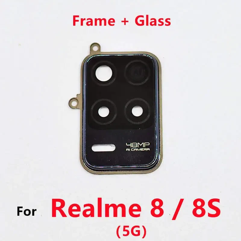 Camera Lens Glass with Frame for Camera Lens Glass with Frame for Realme 8 5G Original