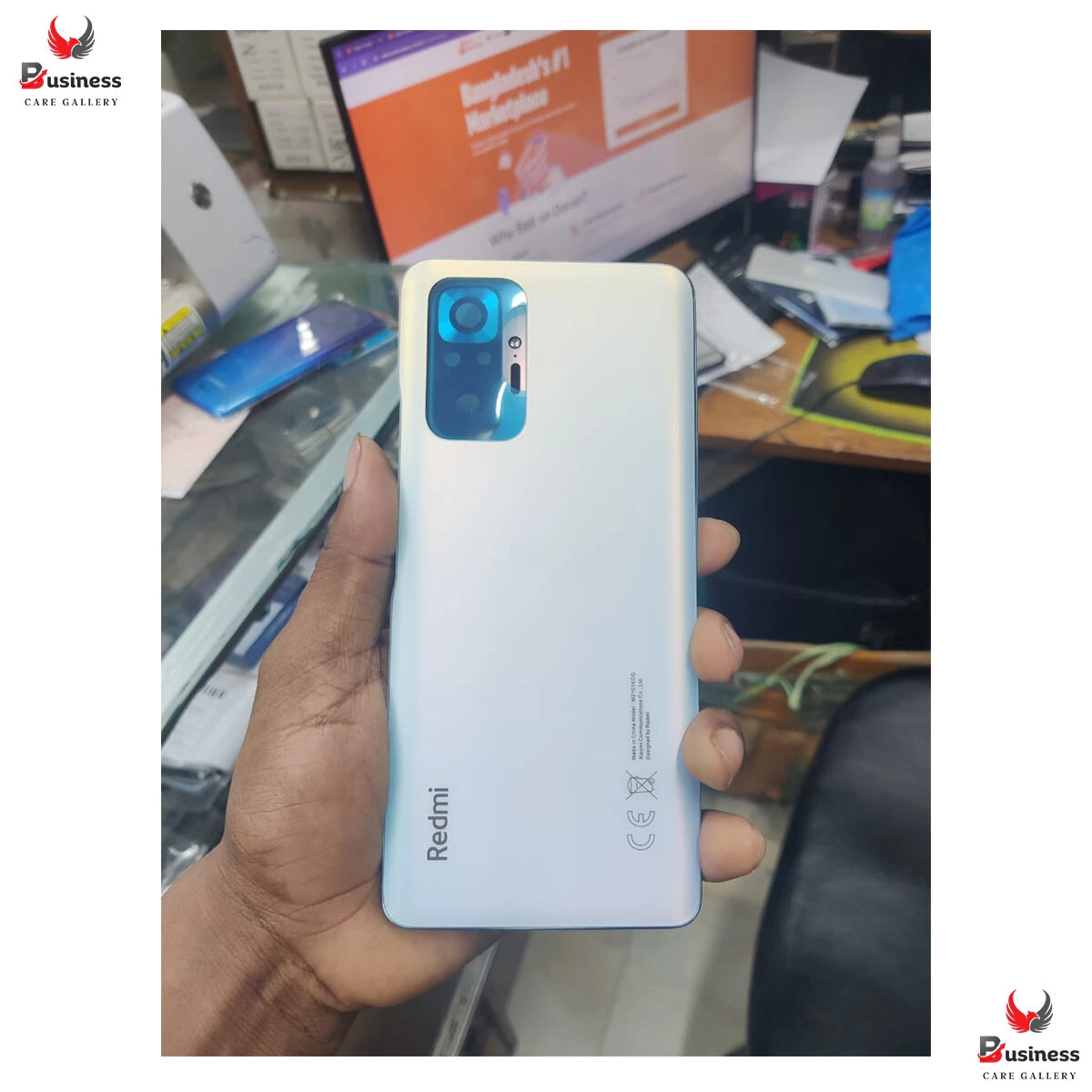 Replacement Backshell Panel + midel frame for Xiaomi Redmi Note 10 Pro/redmi note 10 pro max Battery Back Door Back panel