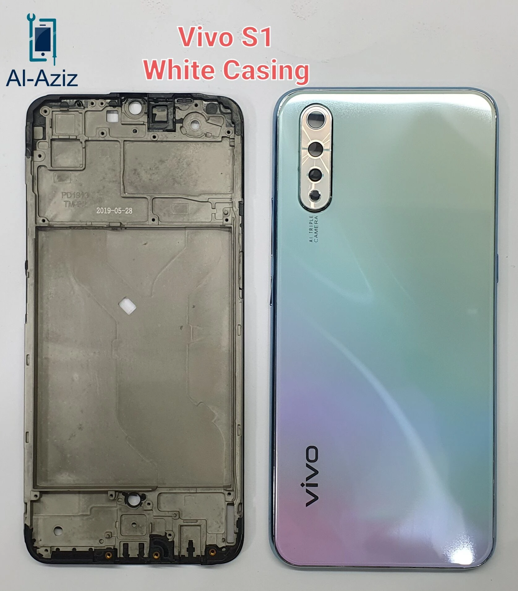 Vivo s1 সম্পূর্ণ বডি কেসিং হাউজিং রিপ্লেসমেন্ট ব্যাক গ্লাস মাঝারি ফ্রেম lcd রিং ক্যামেরা গ্লাস রিয়ার ব্যাটারি ডোর কভার
