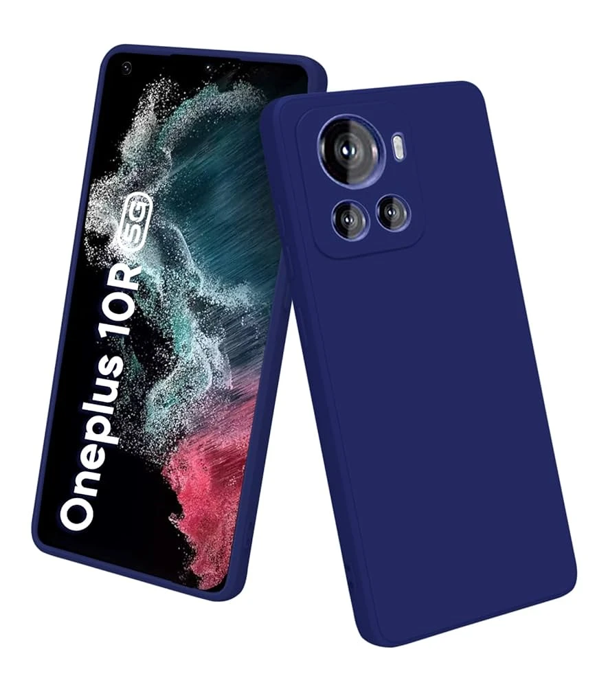 For OnePlus 10R Liquid Silicone Shockproof Soft Case For OnePlus 10R Back Cover Blue Silicone