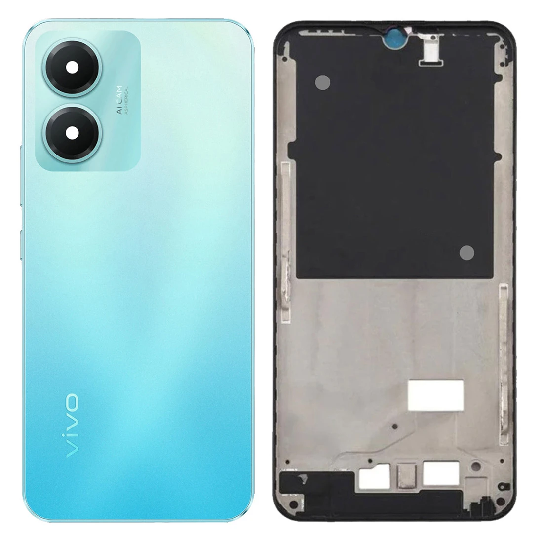 vivo Y02s Full body housing Housing Back Casing Back Shell / Back Panel / Battery Cover 100% Original Back Panel / Back Glass For vivo Y02s