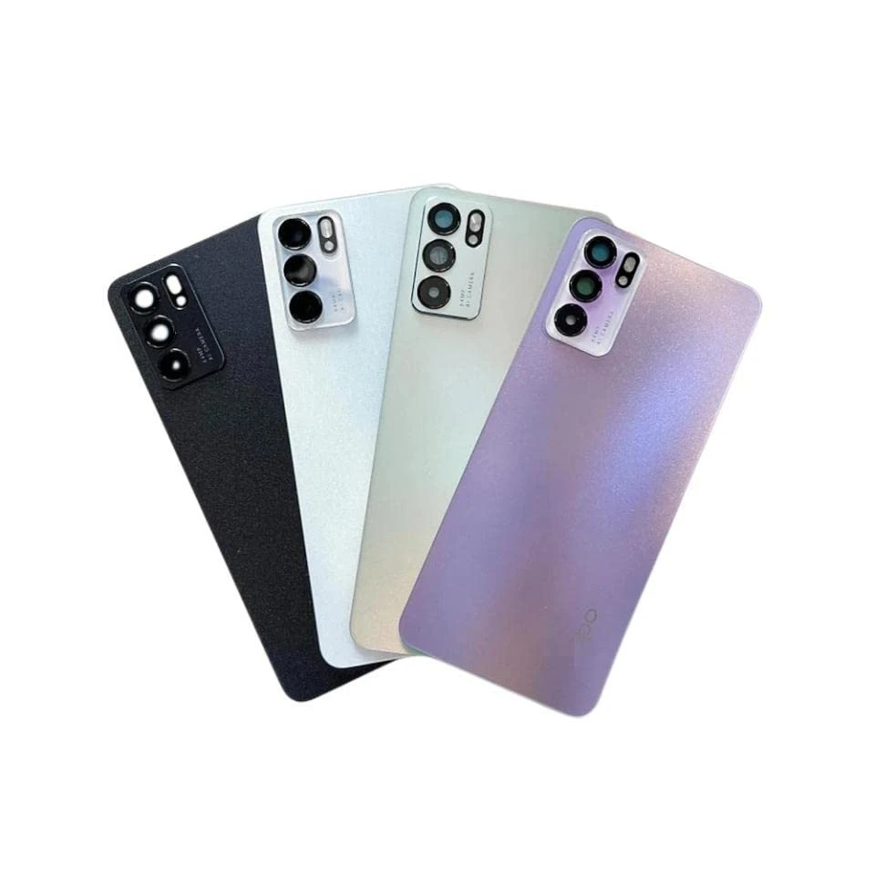 OPPO Reno 6 5G Replacement Backshell Glass Panel  Back Battery Cover Rear Door Housing Case with Camera lens Replacement Parts
